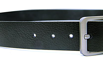 DUNYAPUR BELT Genuine Natural Milled Leather Belt in One Piece - Jet Black