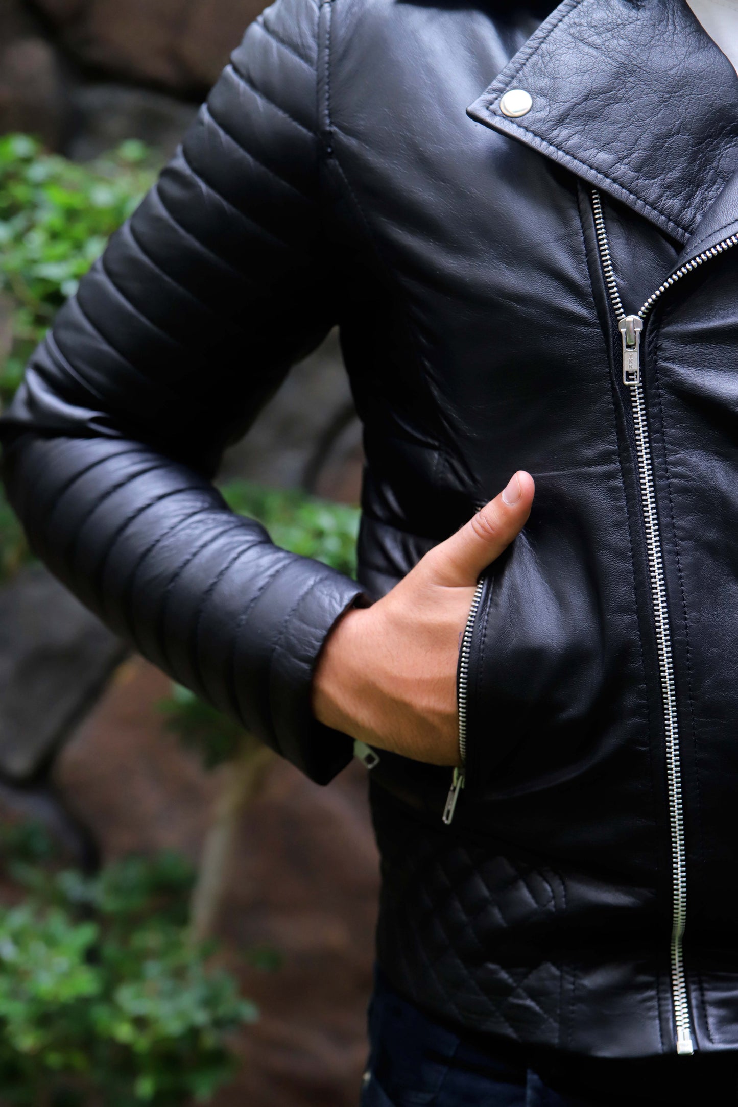 WAH CANTT JACKET Men's Leather Jacket, Biker/Motorcycle Leather Jacket For Men- Black