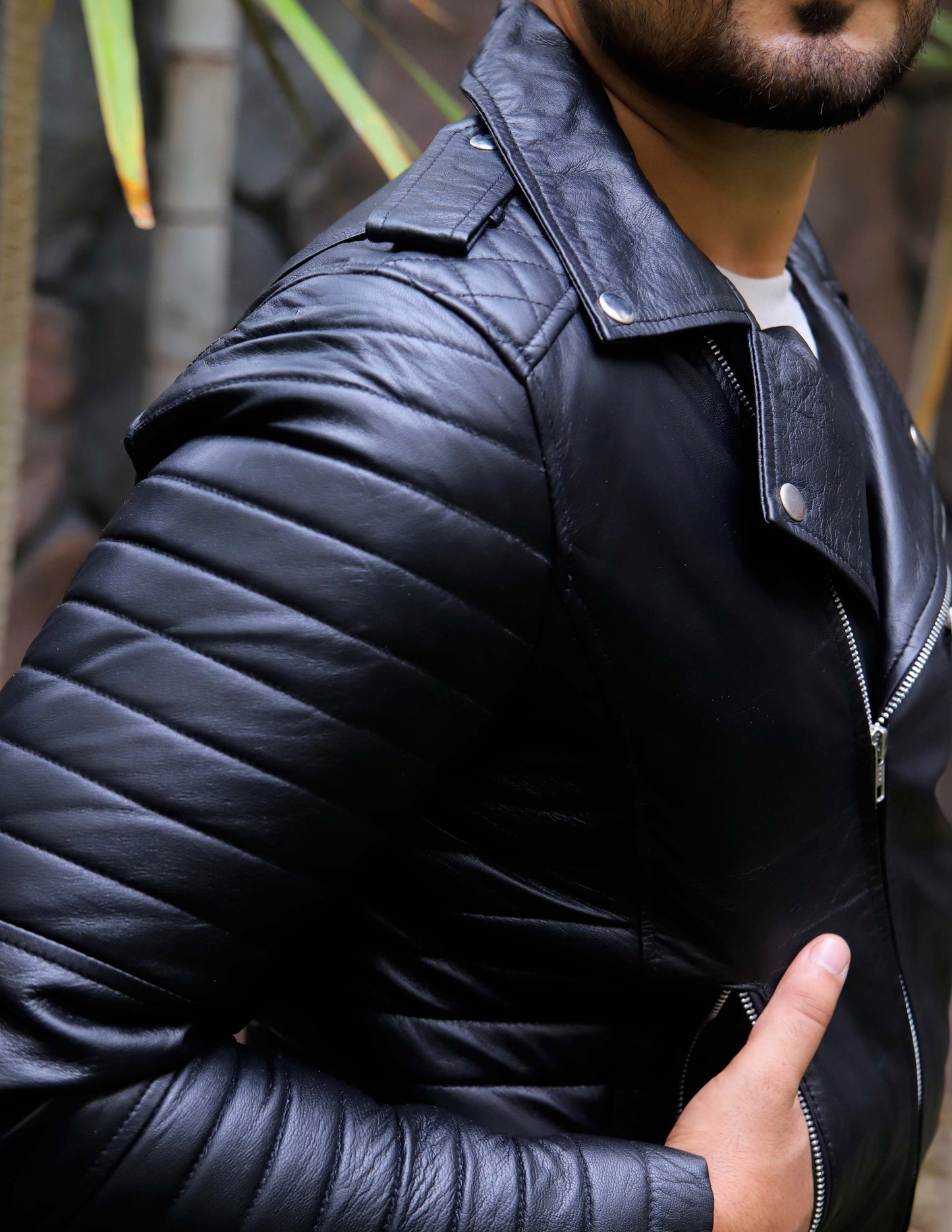 WAH CANTT JACKET Men's Leather Jacket, Biker/Motorcycle Leather Jacket For Men- Black