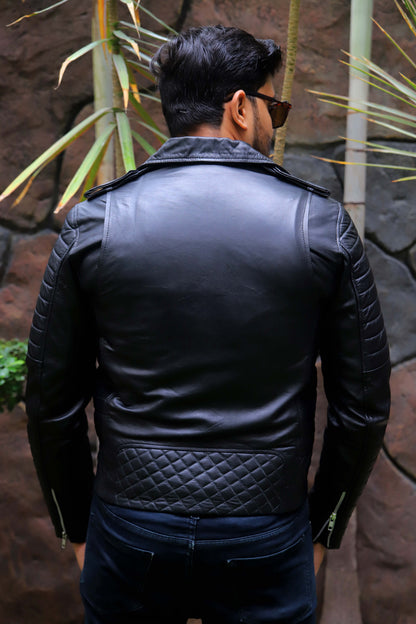 WAH CANTT JACKET Men's Leather Jacket, Biker/Motorcycle Leather Jacket For Men- Black
