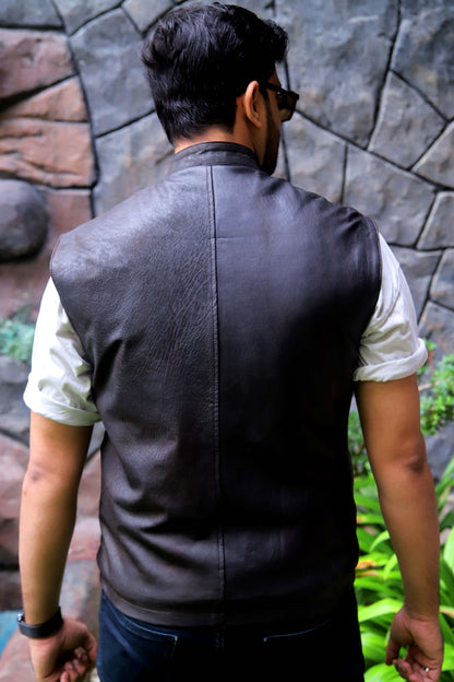 BUREWALA JACKET Men's Leather Vest, Formal Leather Vest, Biker Leather Vest, Casual Leather Vest For Men