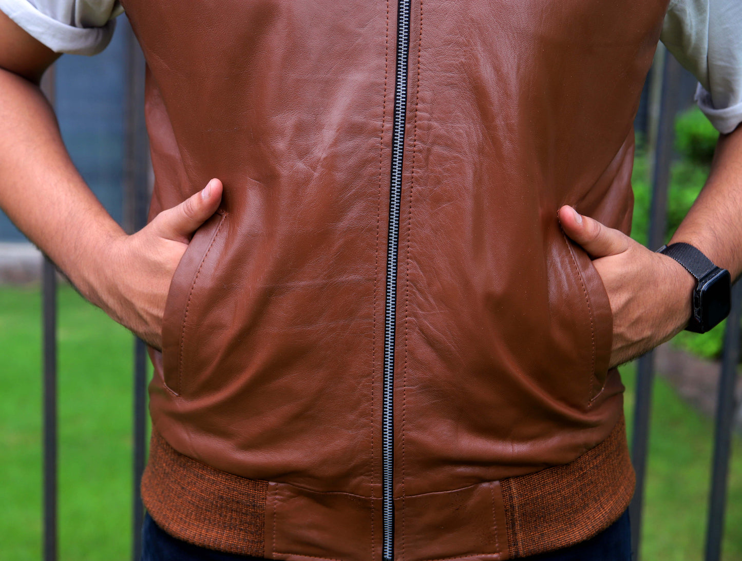MINGORA JACKET Men's Leather Vest, Formal Leather Vest, Biker Leather Vest, Casual Leather Vest For Men