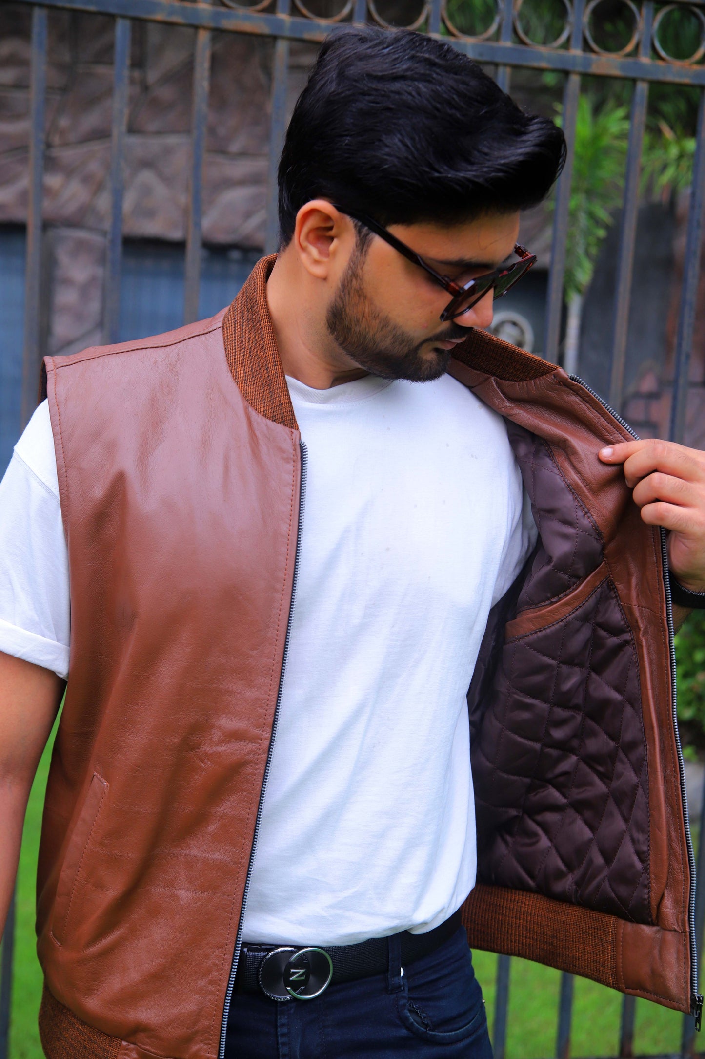 MINGORA JACKET Men's Leather Vest, Formal Leather Vest, Biker Leather Vest, Casual Leather Vest For Men