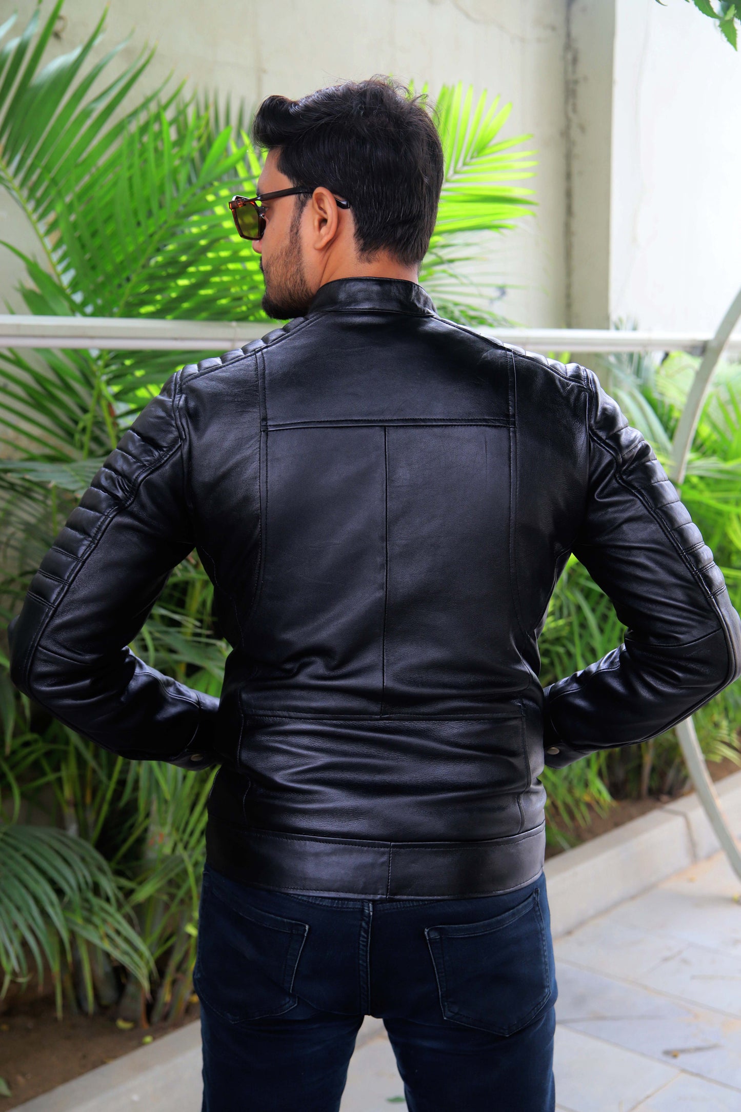 MURIDKE JACKET Men's Leather Jacket, Biker Leather Jacket For Men- Jet Black