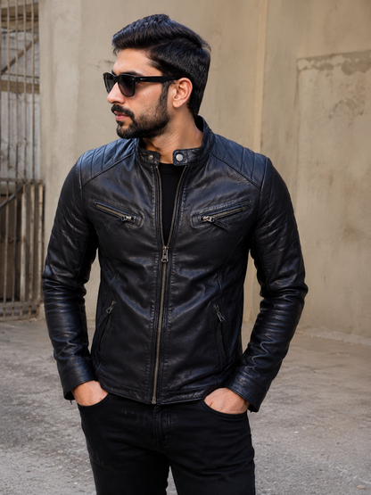 LAYYAH JACKET Genuine Leather Biker Style Jacket For Men