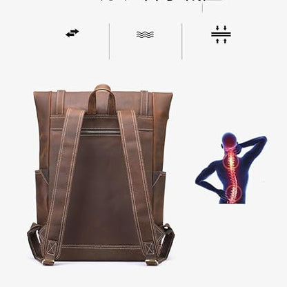 FEROZWALA BAG Retro Travel And Everyday Backpack Unisex- Vintage Brown