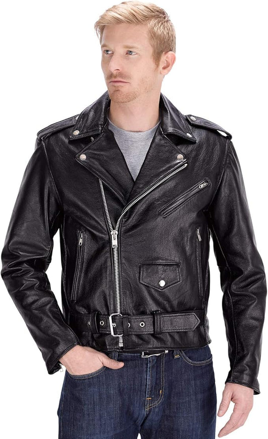 LARKANA JACKET Genuine Leather Motorcycle Style Jacket For Men