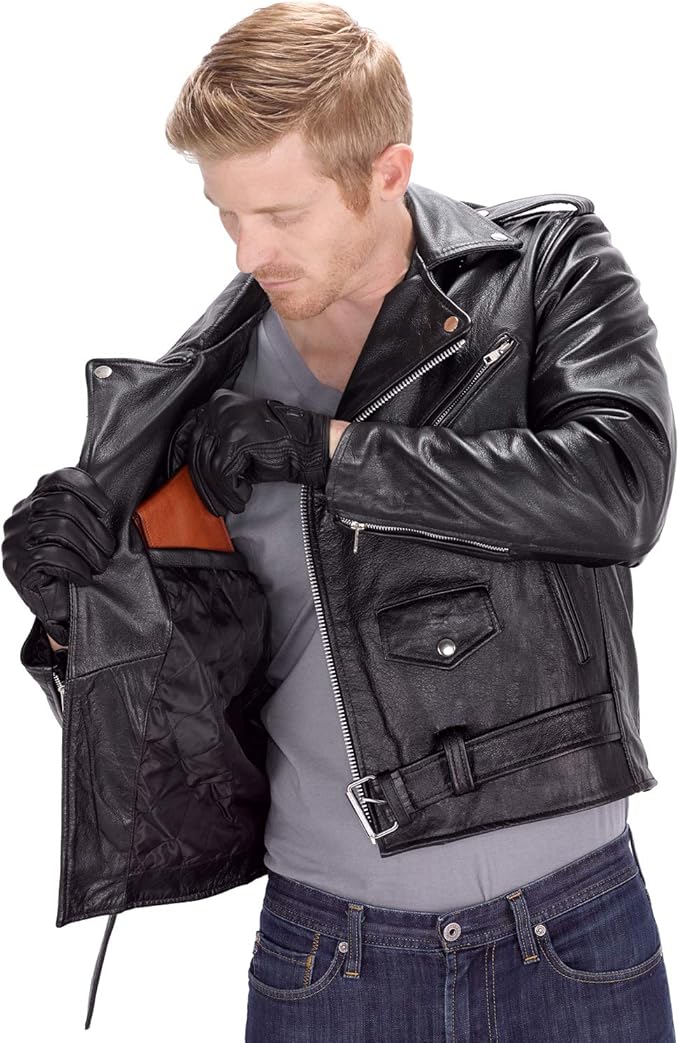LARKANA JACKET Genuine Leather Motorcycle Style Jacket For Men