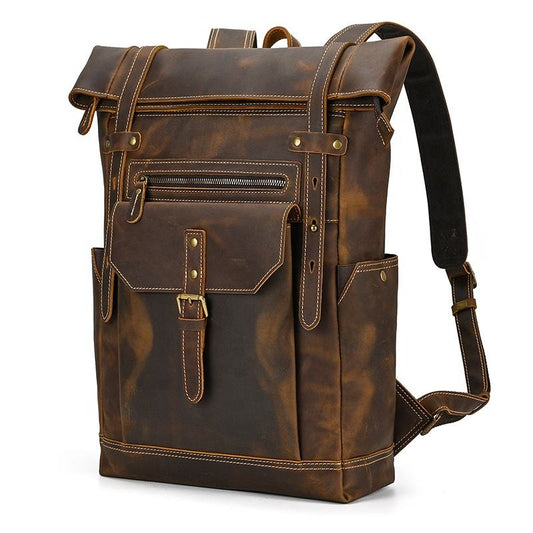FEROZWALA BAG Retro Travel And Everyday Backpack Unisex- Vintage Brown