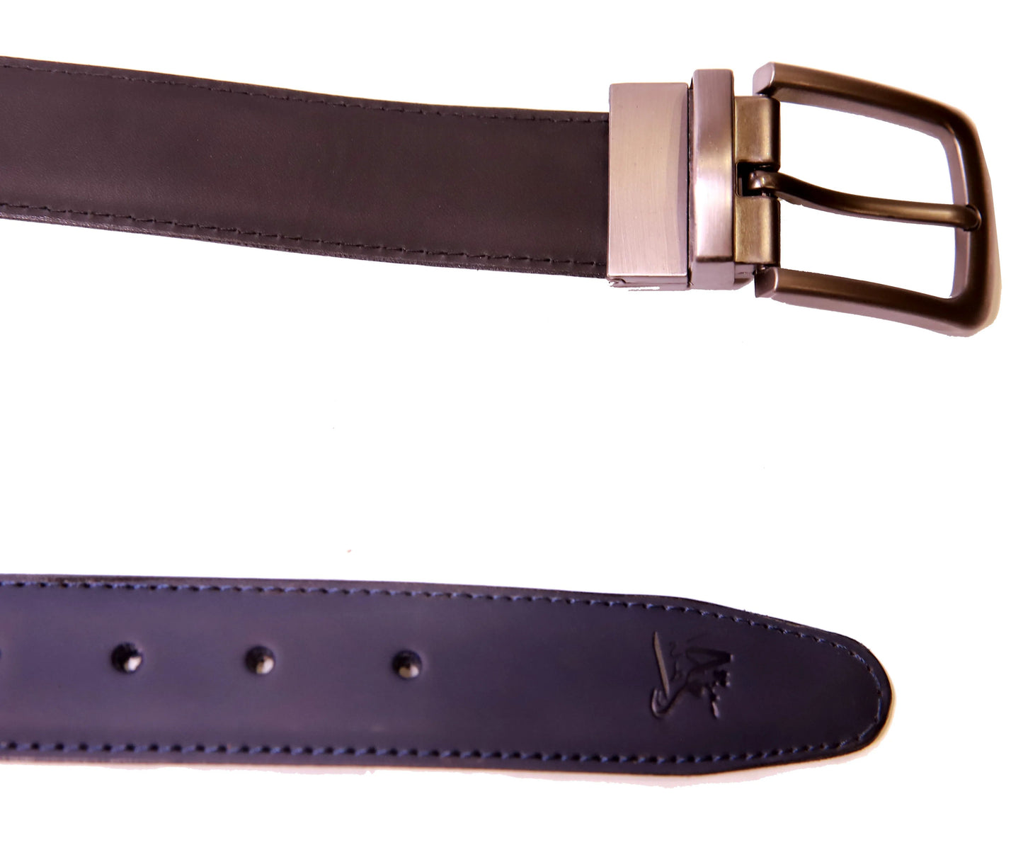 ISLAMABAD BELT Reversible 2 in 1 Leather Belt Double Sided Black And Blue Formal Leather Belt.