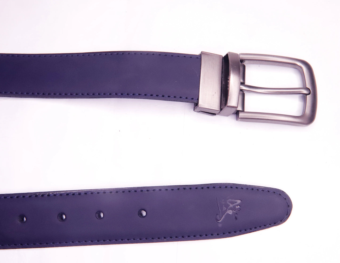 ISLAMABAD BELT Reversible 2 in 1 Leather Belt Double Sided Black And Blue Formal Leather Belt.