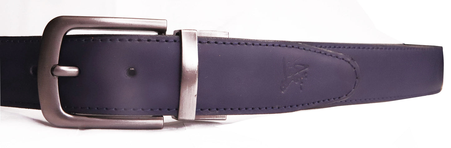 ISLAMABAD BELT Reversible 2 in 1 Leather Belt Double Sided Black And Blue Formal Leather Belt.