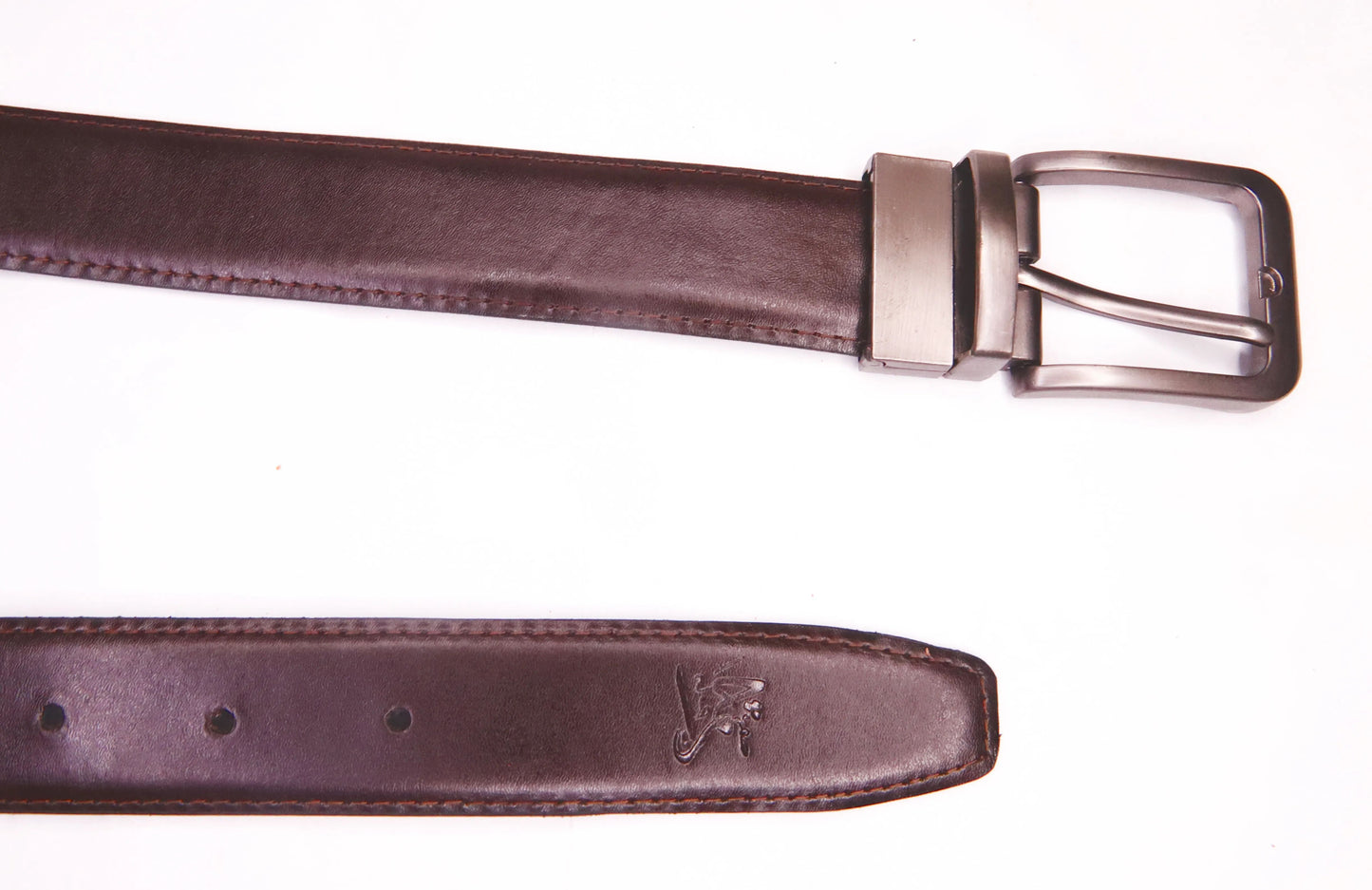 RAWALPINDI BELT Reversible 2 in 1 Leather Belt Double Sided Black And Dark Brown Formal Leather Belt.