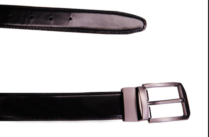 ISLAMABAD BELT Reversible 2 in 1 Leather Belt Double Sided Black And Blue Formal Leather Belt.