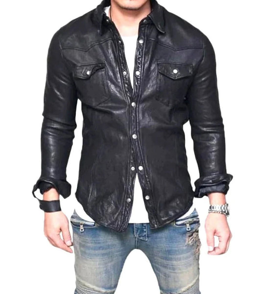 THATTA JACKET Genuine Leather Shirt Jacket For Men