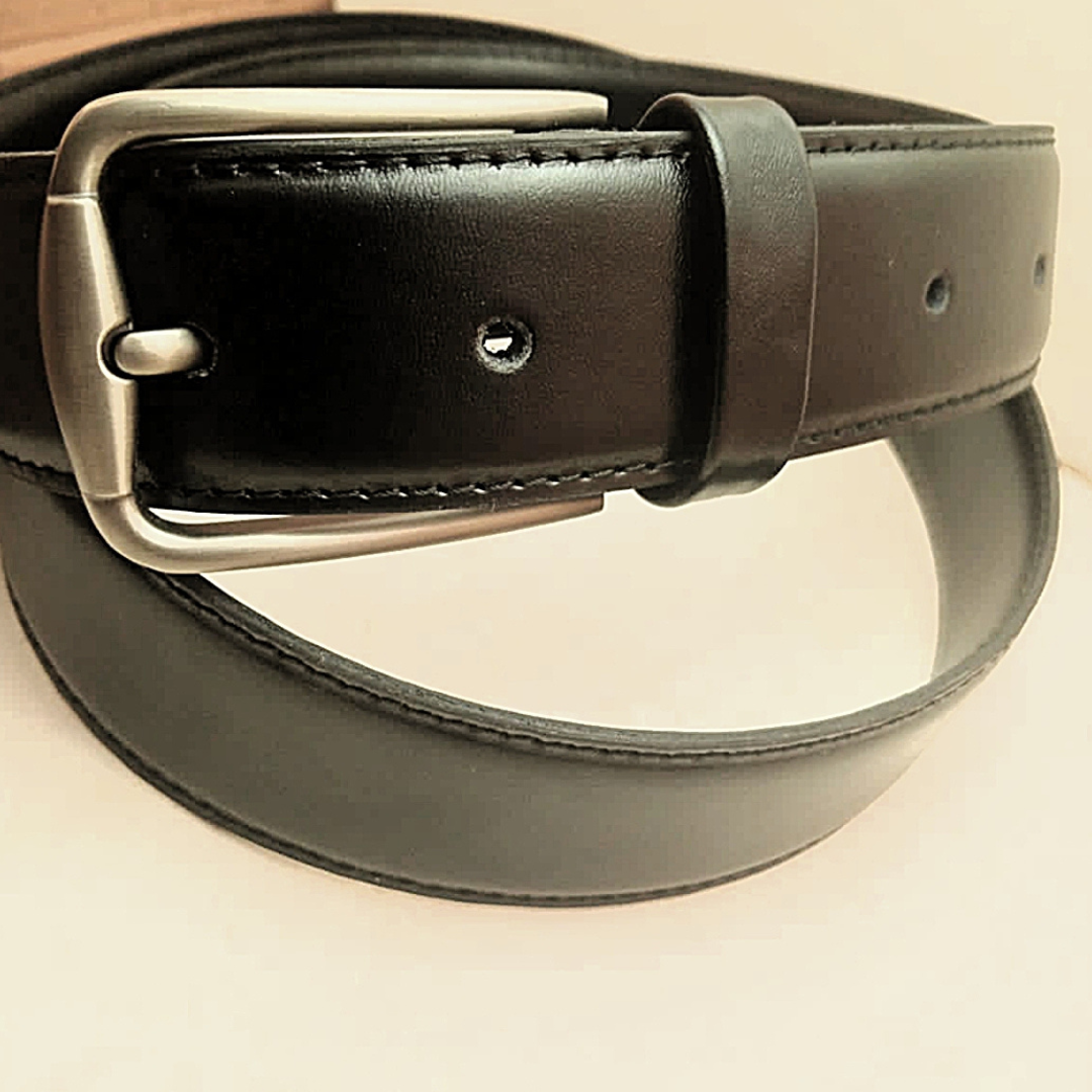 MULTAN BELT Decent And Formal Leather Belt Jet Black