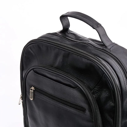 RAWALPINDI BACKPACK Voyager's Spacious Backpack Leather Lifetime Backpack Jet Black