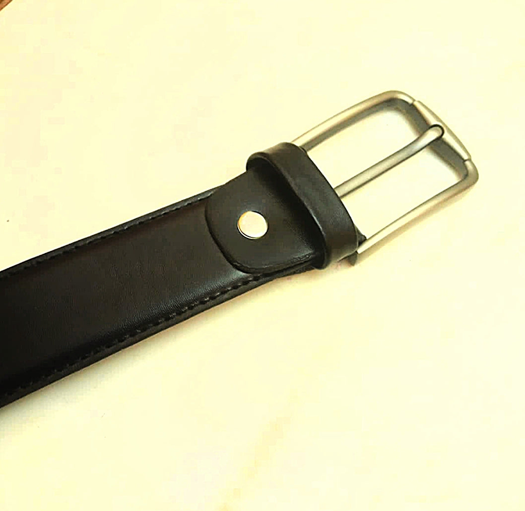 MULTAN BELT Decent And Formal Leather Belt Jet Black