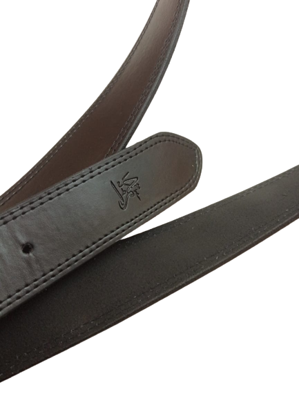 GUJRANWALA BELT Double Stitched Laminated Leather Belt Causal Leather Belt Jet Black