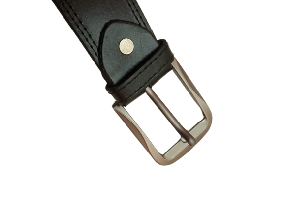 GUJRANWALA BELT Double Stitched Laminated Leather Belt Causal Leather Belt Jet Black