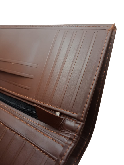 ABBOTTABAD WALLET Versatile Leather Long Wallet All Purpose Long Leather Wallet Brown