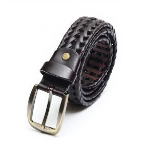 PAKISTAN BELT Elegant Braided Belt Dark Brown