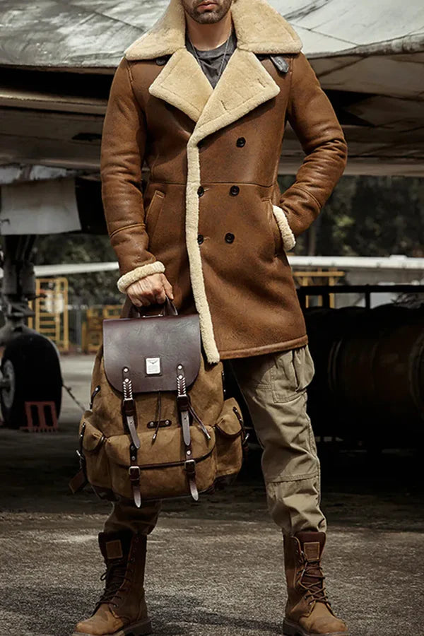 SUKKUR Coat-Genuine Leather Long Coat With Fur Inner Long Coat  UNISEX