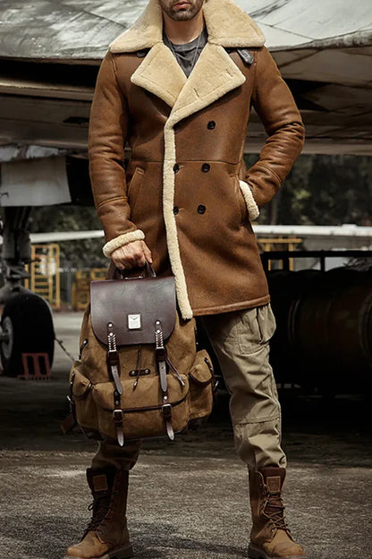 SUKKUR Coat-Genuine Leather Long Coat With Fur Inner Long Coat  UNISEX