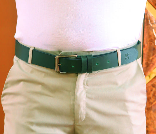 MIRPUR KHAS BELT Genuine Vintage Leather Belt in One Piece - Vintage Green