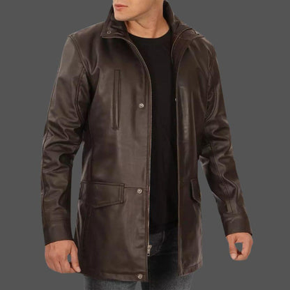 SAIDAL JACKET Genuine Leather Long Coat Style Jacket For Men