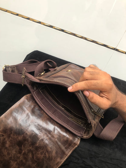 DUNYAPUR BAG Leather Crossbody Bag-UNISEX