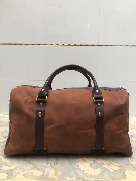 TALAGANG BAG Brown Genuine Leather Duffle Bag Midnight Explorer