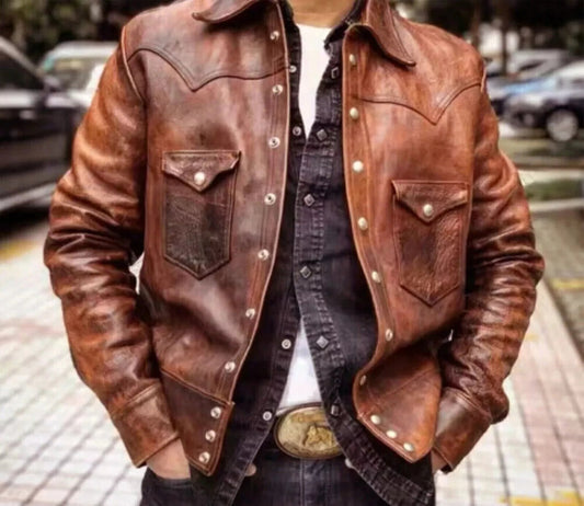 PACHANI JACKET Genuine Leather Jacket For Men In Vintage Touch