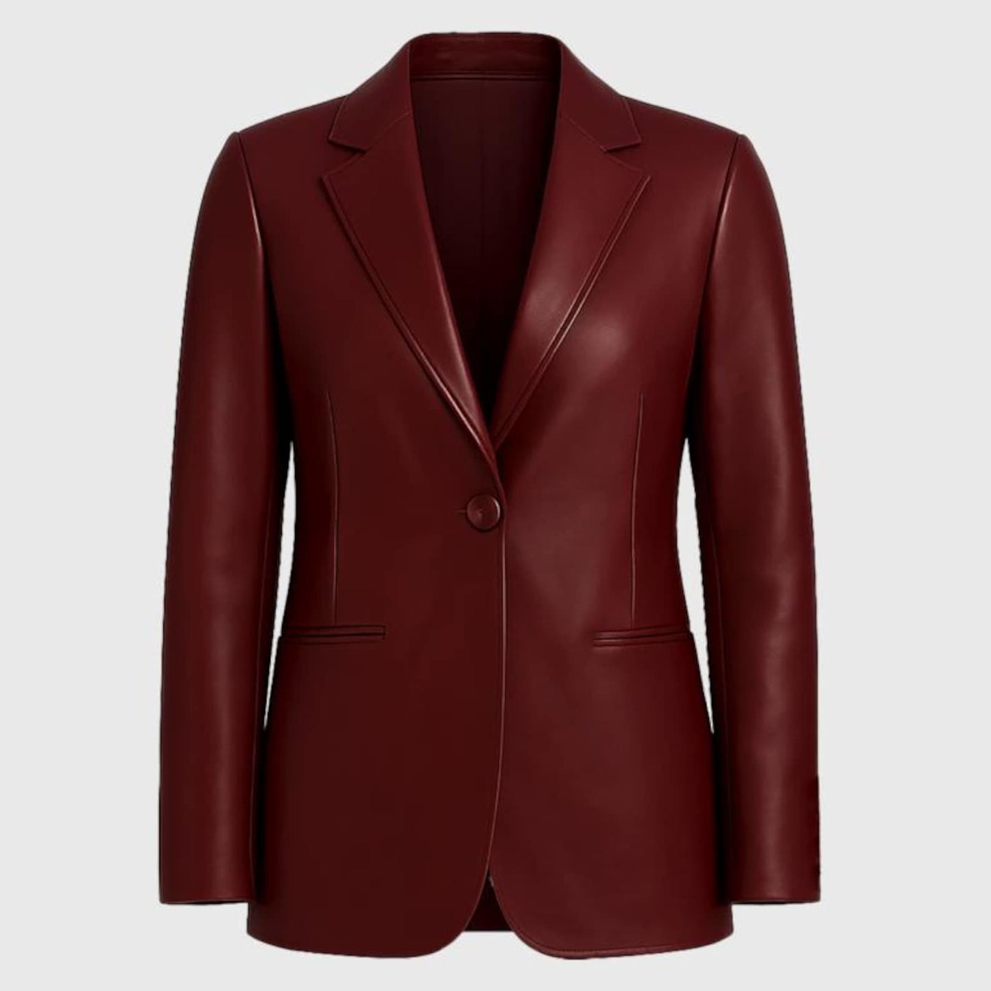 UMERKOT JACKET Genuine Leather Blazer Style Jacket For Women- Red