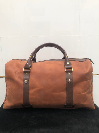 TALAGANG BAG Brown Genuine Leather Duffle Bag Midnight Explorer