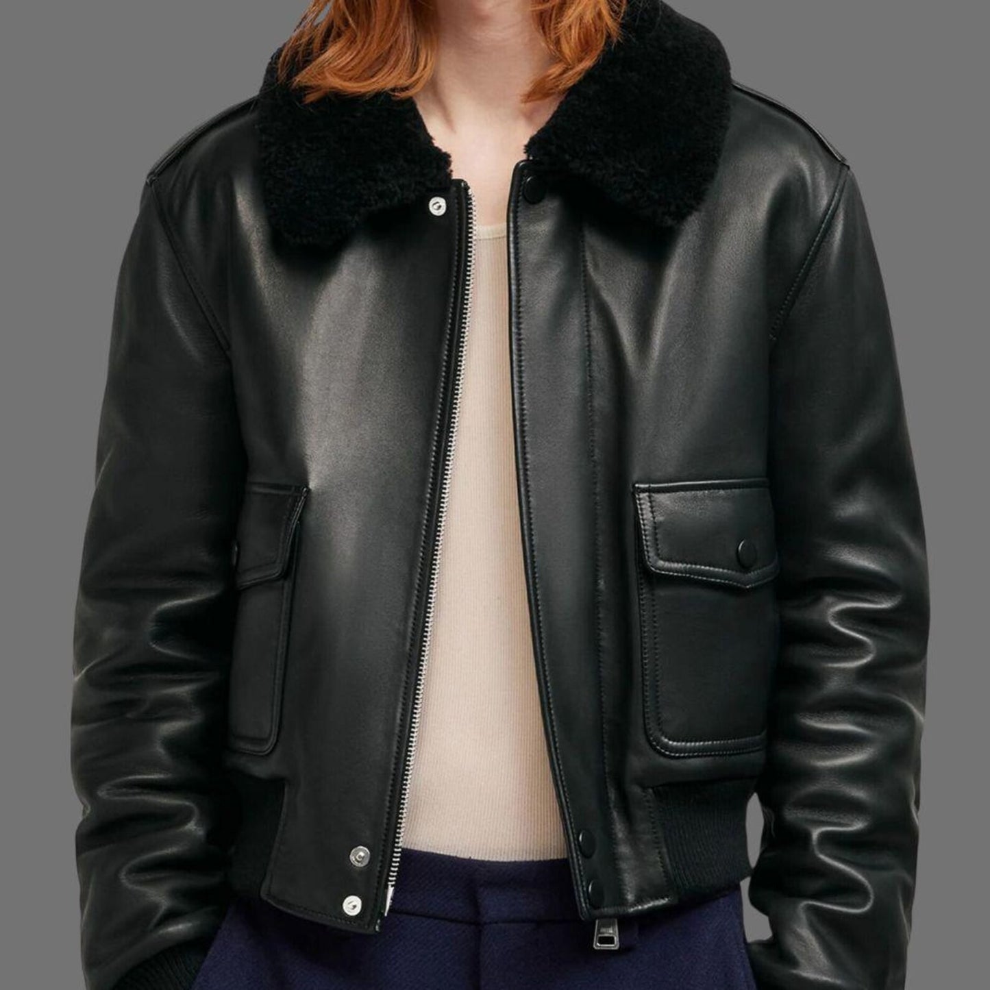BADIN JACKET Genuine Leather Bomber Style Jacket For Women