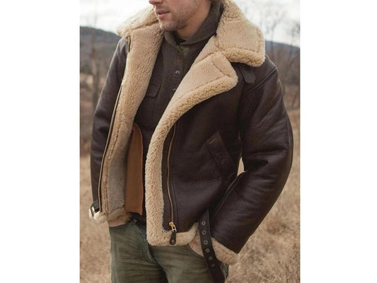 KOTLI AWAN JACKET Genuine Leather Aviator Jacket For Men With Fur Lining
