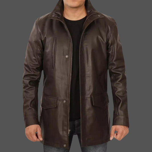 SAIDAL JACKET Genuine Leather Long Coat Style Jacket For Men