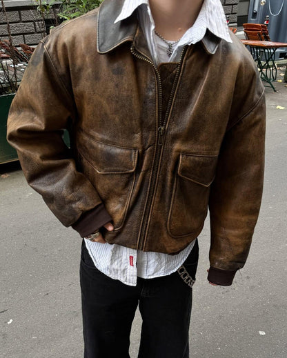 KOT KHUDA BUX JACKET Genuine Leather Oversize Jacket For Men