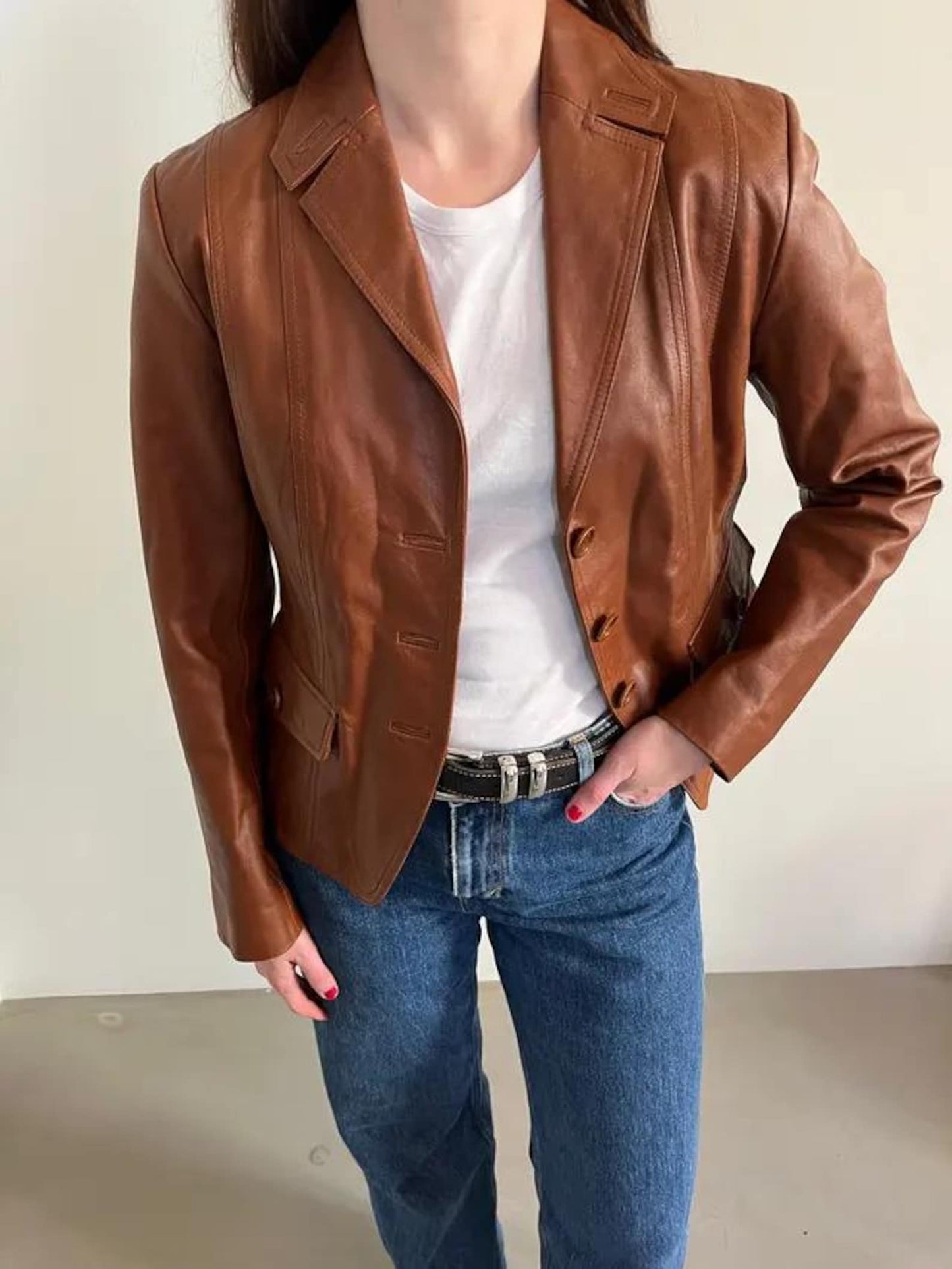 MIRPUR KHAS JACKET Genuine Leather Blazer Style Jacket For Women