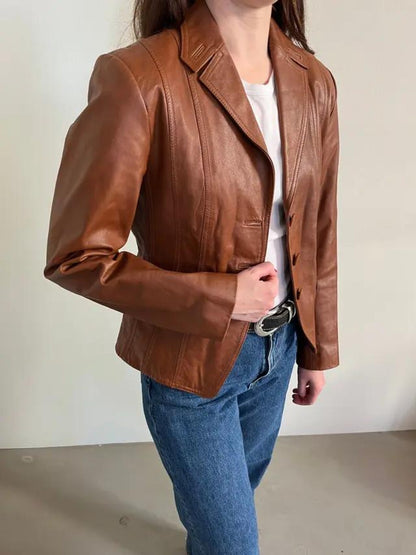 MIRPUR KHAS JACKET Genuine Leather Blazer Style Jacket For Women
