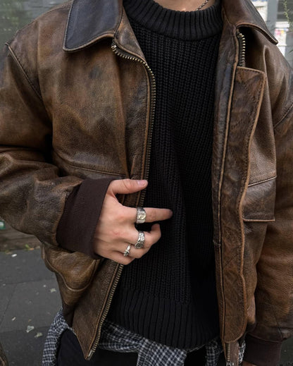 KOT KHUDA BUX JACKET Genuine Leather Oversize Jacket For Men