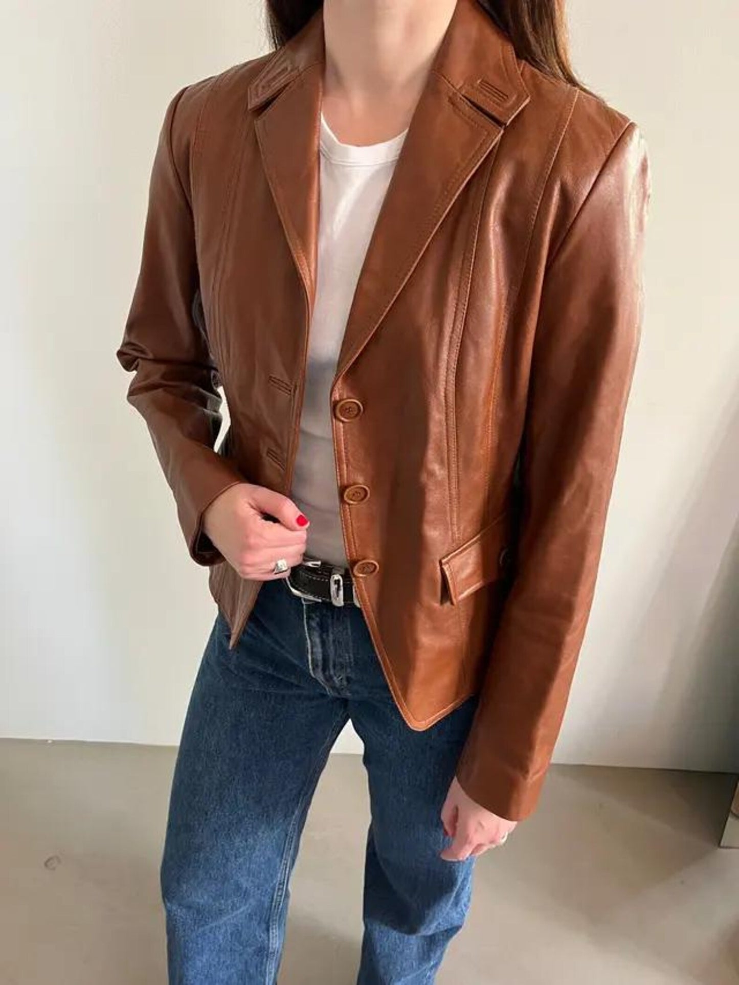 MIRPUR KHAS JACKET Genuine Leather Blazer Style Jacket For Women