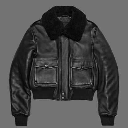 BADIN JACKET Genuine Leather Bomber Style Jacket For Women