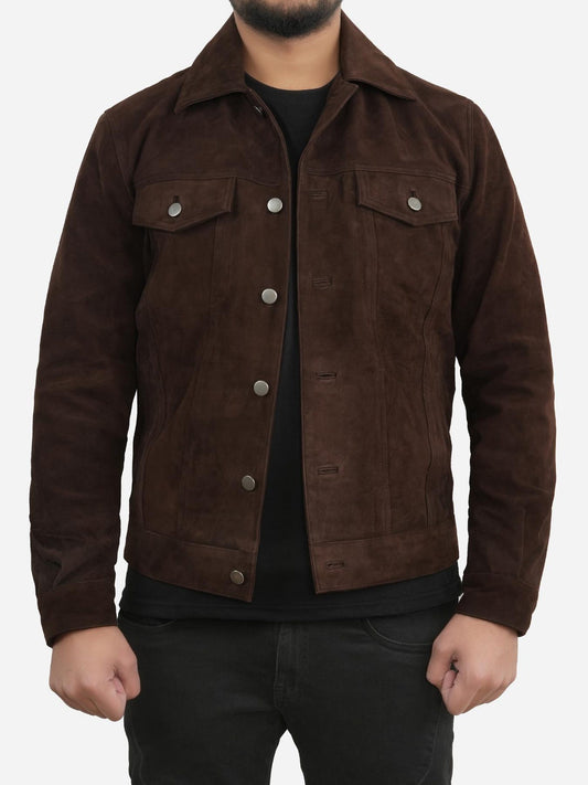 kADHI JACKET Genuine Leather Jacket For Men In Suede Leather