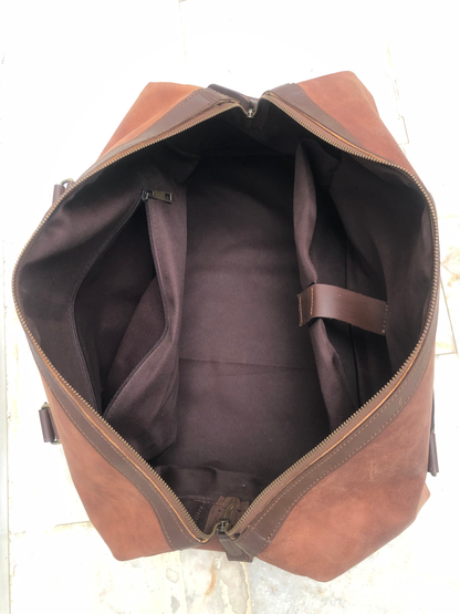 TALAGANG BAG Brown Genuine Leather Duffle Bag Midnight Explorer