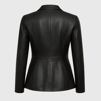 SANGHAR JACKET Genuine Leather Blazer Style Jacket For Women- Black