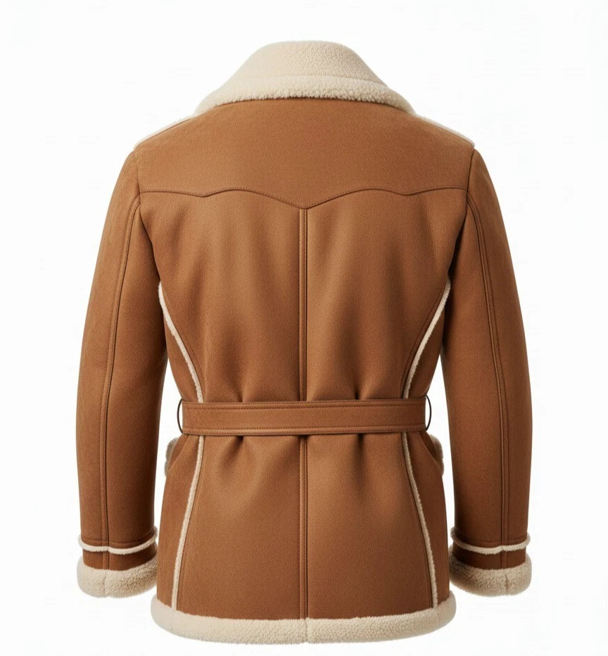 ISLAMABAD COAT- Suede Leather Fur Lined Coat UNISEX